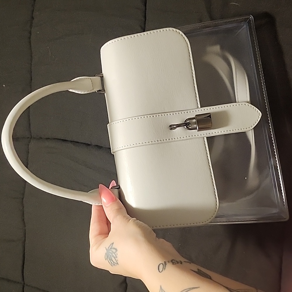 Light grey clear handbag